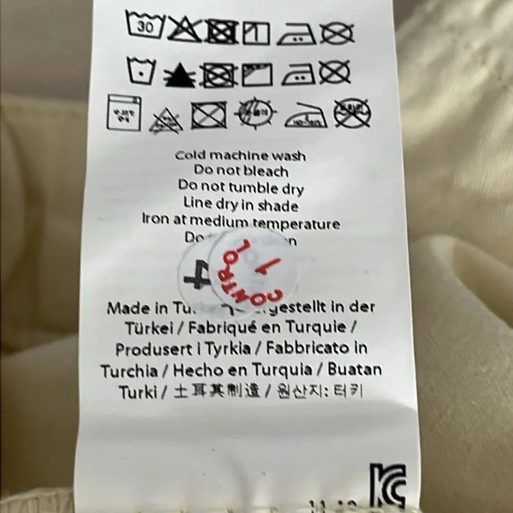 Amendi Gunnar in Light Beige Organic Cotton Pleat Front Button Fly Pants - Sz 32 - Picture 12 of 12